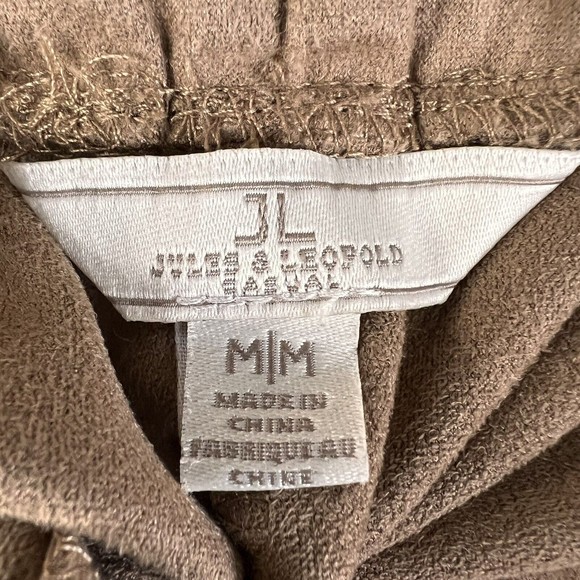 Jules & Leopold Jogger Womens Medium Camel Faux Suede High Rise Drawstring Pants - Picture 9 of 11